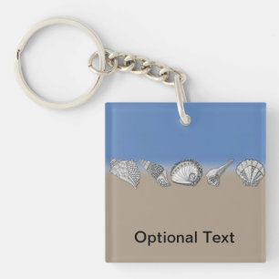 Seashell Drawing Art Key Ring