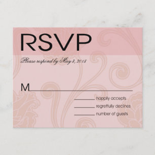 Seashell Dreams Beach Wedding RSVP pink Card