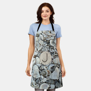 Seashell Drift Monogram Accent Apron
