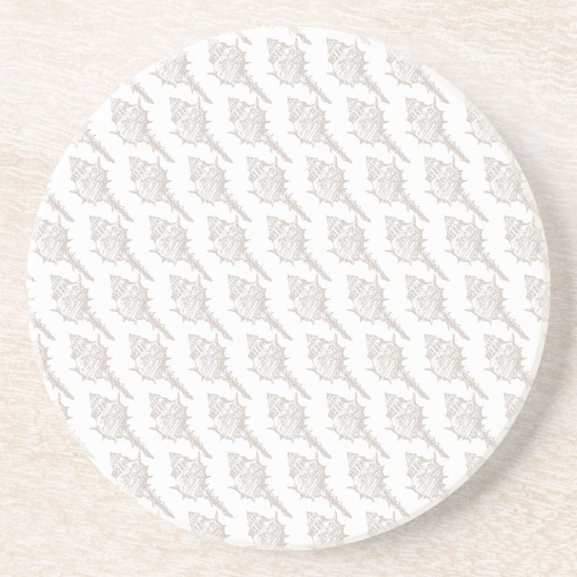 Seashell elegant pattern throw pillow coaster (Front)