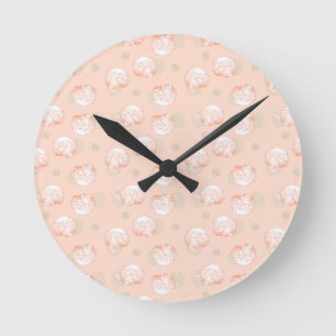 Seashell elegant pattern throw pillow round clock