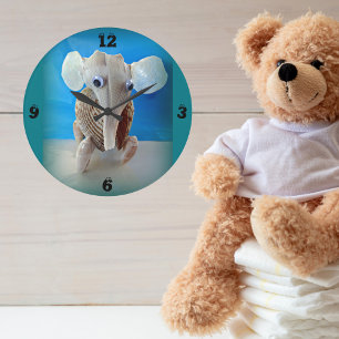 Seashell Elephant Craft Animal Sanibel Island FL Large Clock