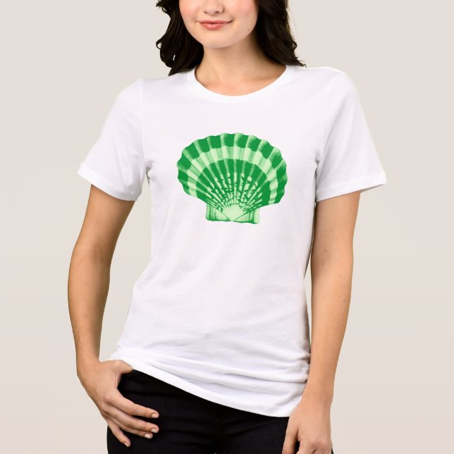 Seashell - emerald and mint green Tri-Blend shirt (Front)