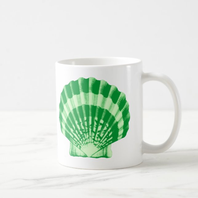 Seashell - emerald green coffee mug (Right)
