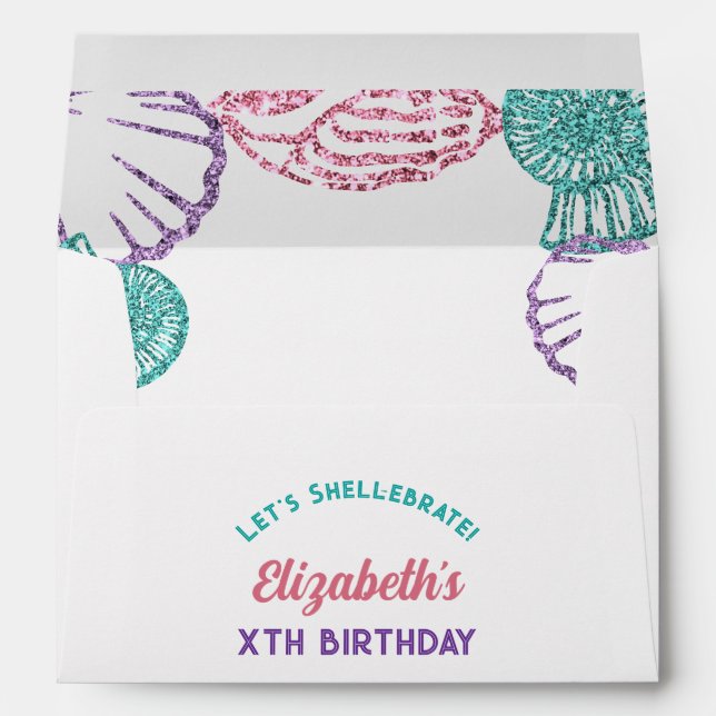 Seashell Girls Birthday Envelope (Back (Bottom))