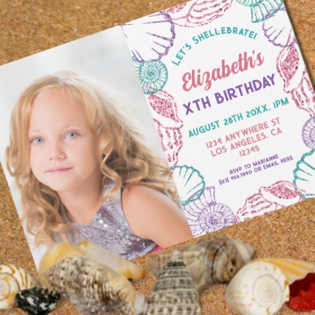 Seashell Girls Birthday Invitation (Creator Uploaded)