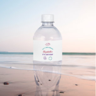 Seashell Girls Birthday Water Bottle Label