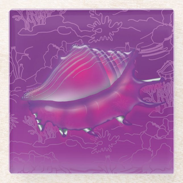 Seashell Glass Coaster (Front)