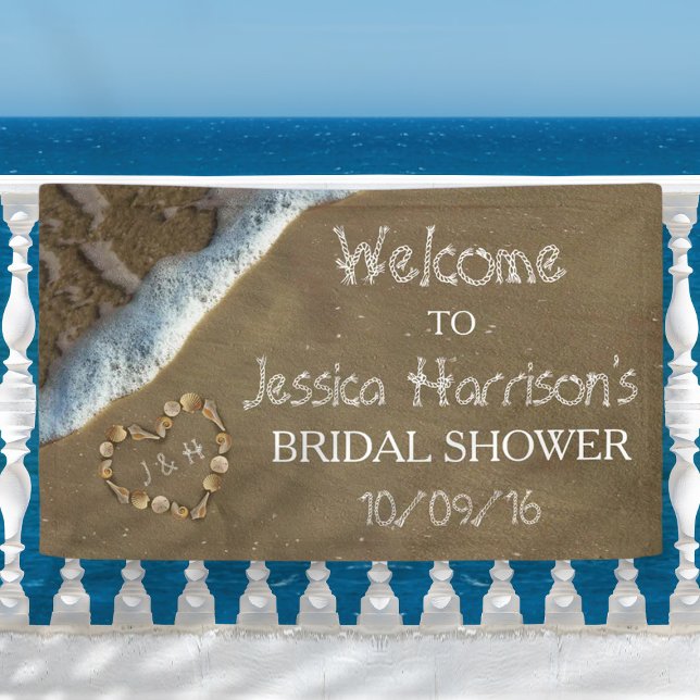 Seashell Heart Beach Bridal Shower Banner (Creator Uploaded)