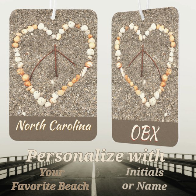 Seashell Heart Peace Sign OBX Beach NC Car Air Freshener (Creator Uploaded)
