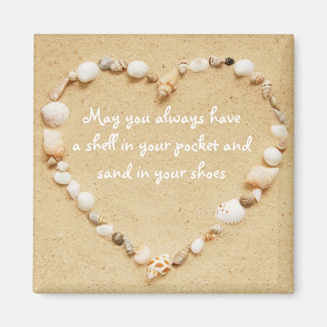 Seashell Heart Quote Magnet (Front)