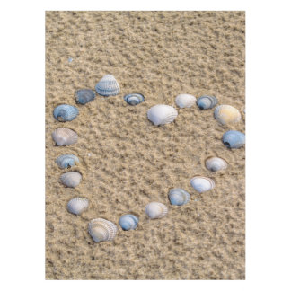 Seashell heart tablecloth