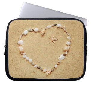 Seashell Heart with Starfish Laptop Sleeve