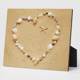 Seashell Heart with Starfish Plaque