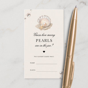 Seashell How Many Pearls Baby Shower Game Card