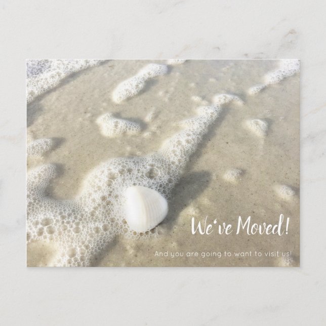 Seashell In Ocean We've Moved Announcement Postcard (Front)