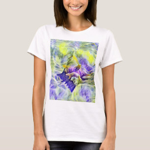 Seashell in sea blue purple watercolor painting T-Shirt