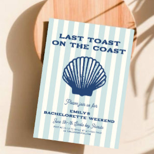 Seashell Last toast coast Bachelorette Weekend Invitation