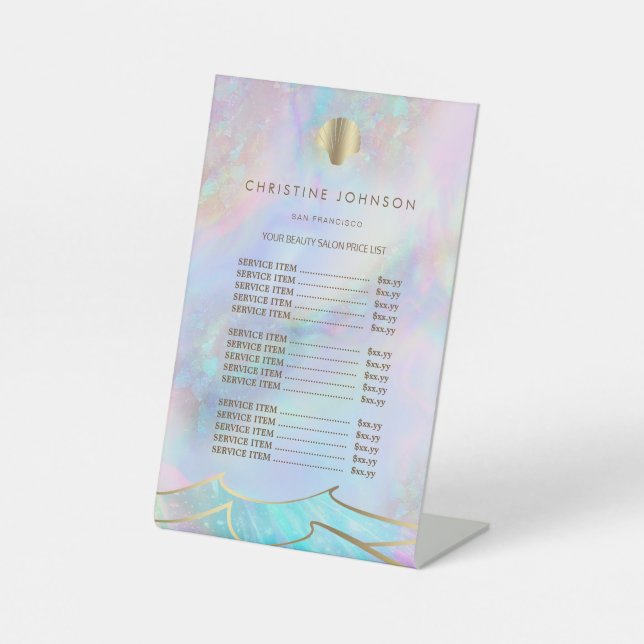 seashell logo price list pedestal sign (Front)