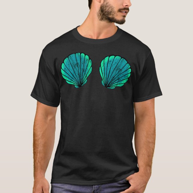 Seashell Mermaid Brassiere Bikini Bra Clam Shell  T-Shirt (Front)