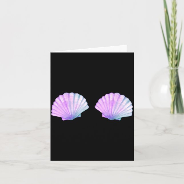 Seashell Mermaid Briere Bikini Bra Clam Shell Card (Front)