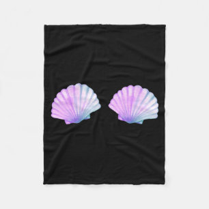 Seashell Mermaid Briere Bikini Bra Clam Shell Fleece Blanket