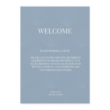 Seashell Minimalist Wedding Welcome Timeline Card