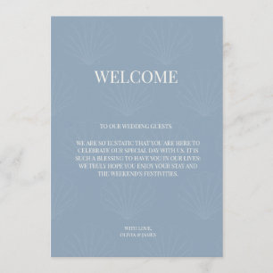Seashell Minimalist Wedding Welcome Timeline Card