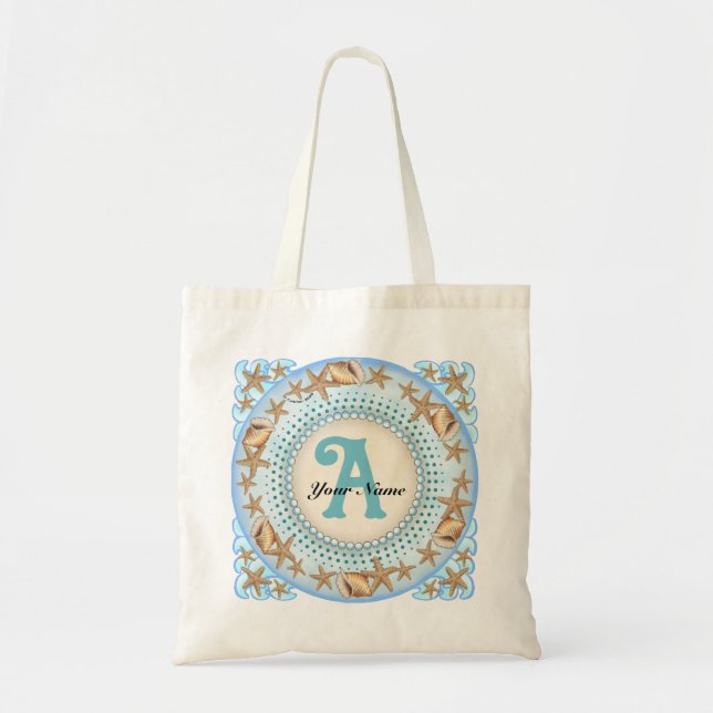 Seashell Monogram  Tote Bag (Front)