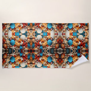 Seashell Mosaic Sherpa Throw Beach Towel
