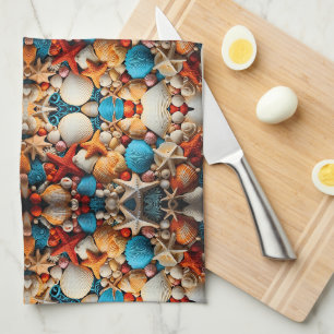 Seashell Mosaic Sherpa Throw Tea Towel