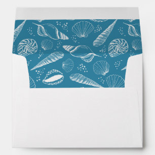 Seashell ocean beach pattern envelope