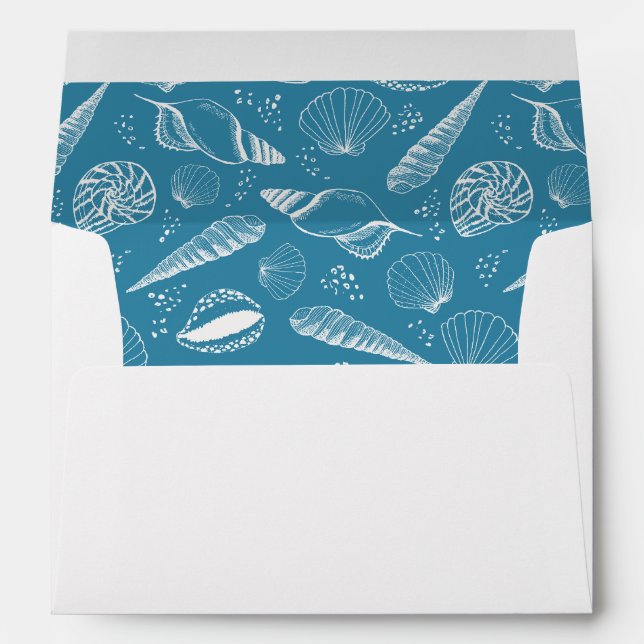 Seashell ocean beach pattern envelope (Back (Bottom))