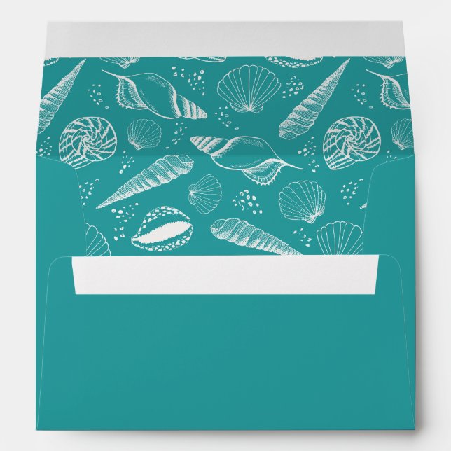 Seashell ocean beach pattern envelope (Back (Bottom))