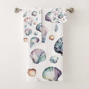 Seashell Ocean Beach Sea Shell Design 358 Bath Towel Set