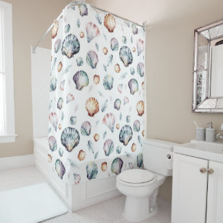 Seashell Ocean Beach Sea Shell Design 358 Shower Curtain