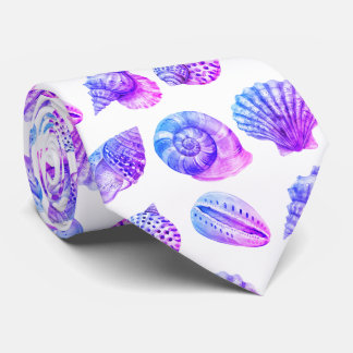 Seashell Ocean Nautical Pattern Neck Tie