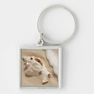 Seashell On Beach   Grand Turk Caribbean Island Key Ring
