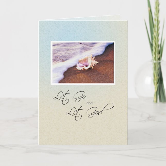 Seashell on Beach Recovery Anniversary Card (Front)