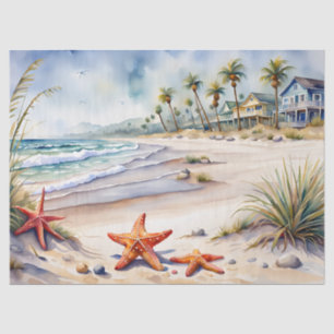 Seashell on the beach tissue paper