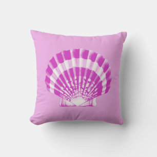 Seashell - orchid and white cushion