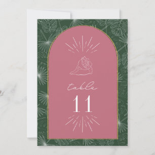 Seashell Palm Beach Wedding Table Number