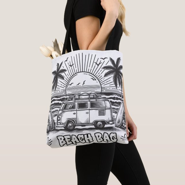 Seashell Paradise Colouring Van Tote Bag (Close Up)