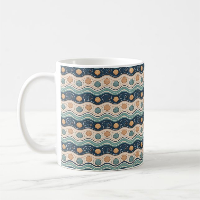 Seashell Pattern Coffee Mug (Left)