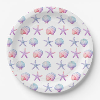 Seashell Pattern Paper Plate