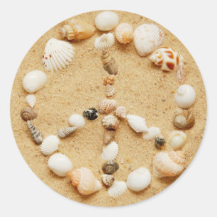 Seashell Peace Sign Sticker