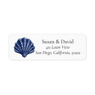 Seashell Personalised Coastal Beach Return Address Label