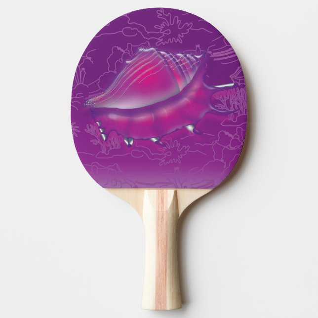 Seashell Ping Pong Paddle (Front)