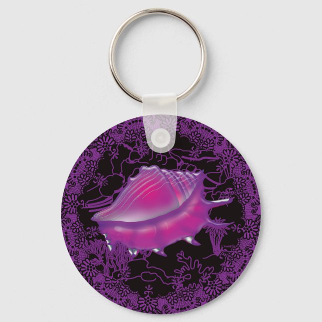 Seashell Purple Key Ring (Front)