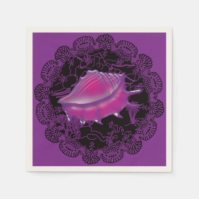 Seashell Purple Napkin (Front)